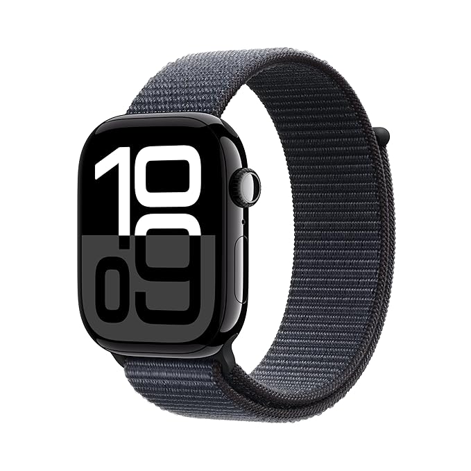 Watch Series 10 with  Jet Black Aluminium Case with Ink Sport Loop